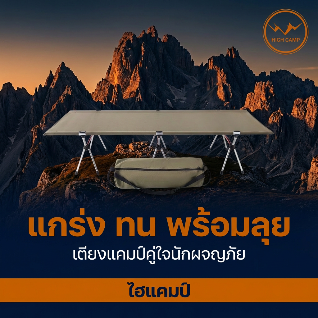 camping cot, เตียงสนาม, เตียงคอต, เตียงแคมปิ้ง คุณภาพสูง ราคาพิเศษ - วิมานแอร์ Wiman Air [Highcamp_แกร่งทนพร้อมลุยเตียงแคมป์คู่ใจนักผจญภัย_26]