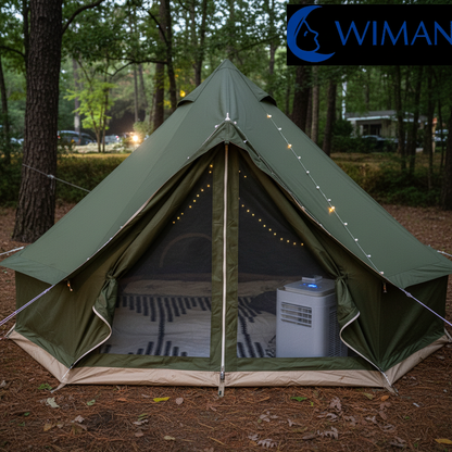 เต็นท์กระโจมสีเขียวธรรมชาติ ไม่มีเสากลาง พื้นที่โล่ง กว้างขวาง ตั้งเตียง/เฟอร์นิเจอร์ได้ มาตรฐาน คุณภาพสูง - วิมานแอร์ Wiman Air [wiman_image_20251121_210640_0]