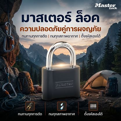 MASTER LOCK รุ่น 178DBLK แท้ หมดแล้วหมดเลย กุญแจรหัส 4 หลัก เหล็กกล้า มาตรฐาน ราคาพิเศษ - Master Lock [Highcamp_ล็อคแน่นมั่นใจทุกการผจญภัยMasterLock178EURDBLK:แข็งแกร่งทนทานพร้อมลุยทุกเส้นทาง_25]