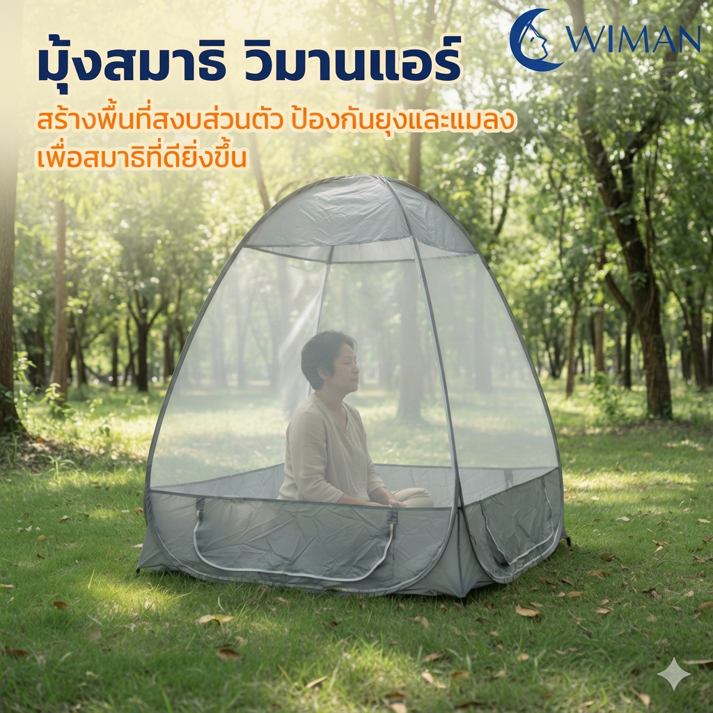 มุ้งนั่งสมาธิ วิมานแอร์ สร้างพื้นที่ส่วนตัวสำหรับนั่งสมาธิได้อย่างเงียบสงบ จัดส่งฟรี ราคาพิเศษ - วิมานแอร์ Wiman Air [wimanair_portable ac 18000 btuproduct_100226_1543]