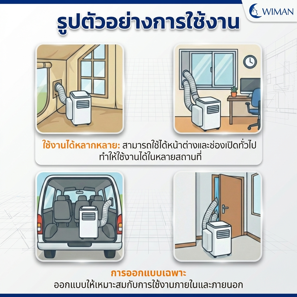 ชุด 2 ท่อเสริม สำหรับแอร์เคลื่อนที่ วิมานแอร์ (9,000 / 12,000/18000 BTU) จัดส่งฟรี ราคาพิเศษ - วิมานแอร์ Wiman Air [wimanair_portable ac 18000 btuproduct_050226_1606]