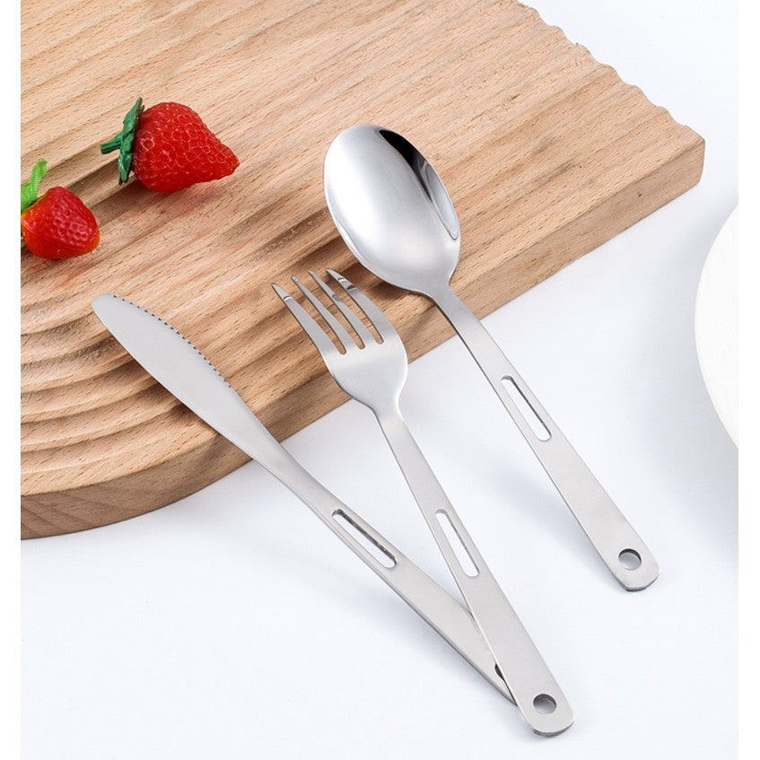 ชุดช้อนส้อมพกพา Highcamp สำหรับแคมป์ปิ้งและปิกนิก