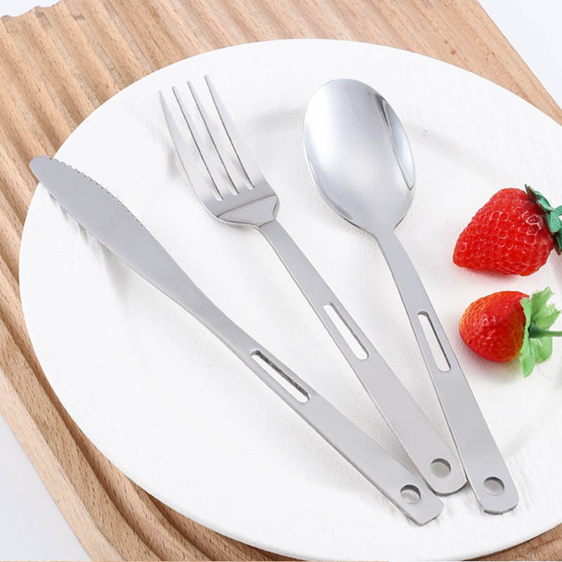 ชุดช้อนส้อมพกพา Highcamp สำหรับแคมป์ปิ้งและปิกนิก