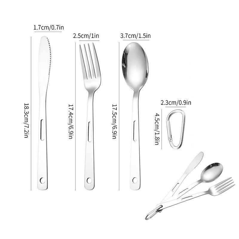 ชุดช้อนส้อมพกพา Highcamp สำหรับแคมป์ปิ้งและปิกนิก