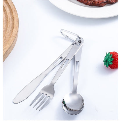 ชุดช้อนส้อมพกพา Highcamp สำหรับแคมป์ปิ้งและปิกนิก