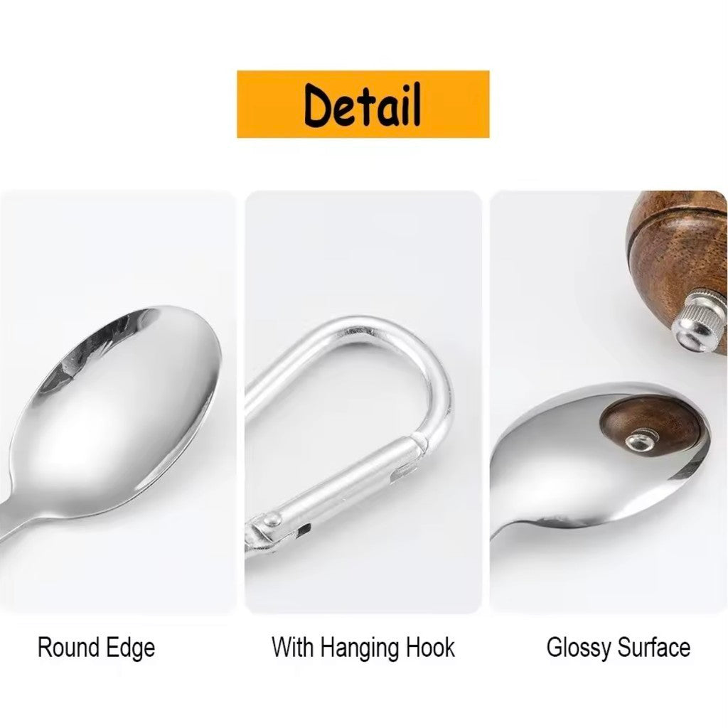 ชุดช้อนส้อมพกพา Highcamp สำหรับแคมป์ปิ้งและปิกนิก