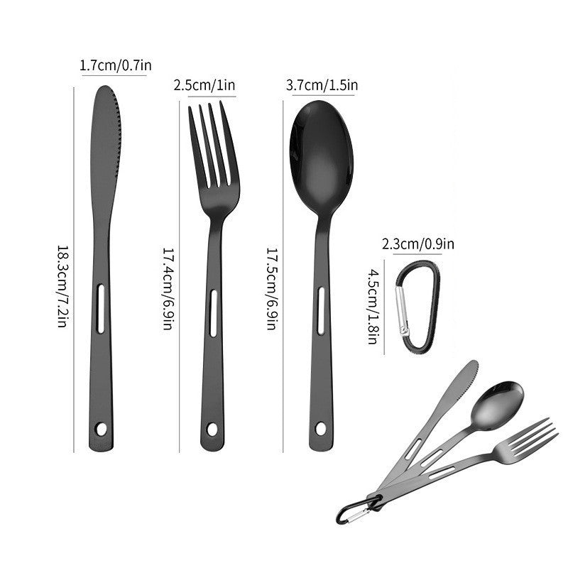 ชุดช้อนส้อมพกพา Highcamp สำหรับแคมป์ปิ้งและปิกนิก