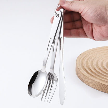 ชุดช้อนส้อมพกพา Highcamp สำหรับแคมป์ปิ้งและปิกนิก