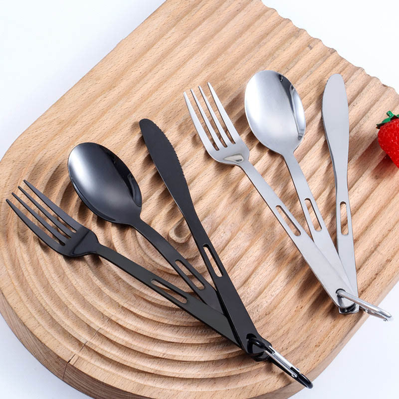 ชุดช้อนส้อมพกพา Highcamp สำหรับแคมป์ปิ้งและปิกนิก