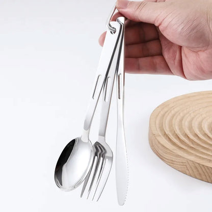 ชุดช้อนส้อมพกพา Highcamp สำหรับแคมป์ปิ้งและปิกนิก