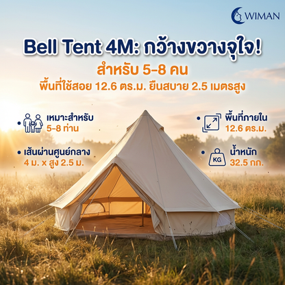 เต็นท์กระโจมสีขาวครีม คลาสสิค มีเสากลาง กางง่าย ใช้งานสะดวก ถ่ายรูปสวย ทนทาน คุณภาพสูง - วิมานแอร์ Wiman Air [X-fl9Mo-0TSYUsIiEbavO]