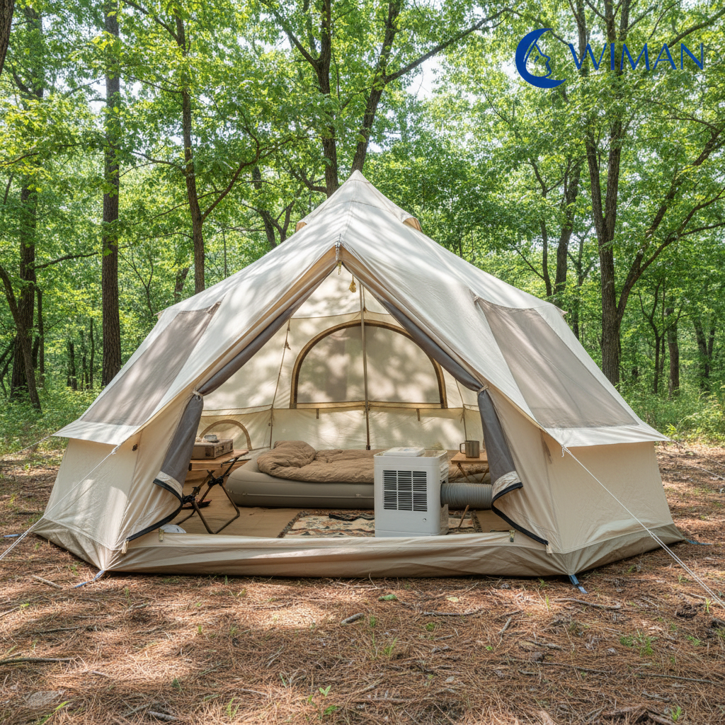 WIMAN Bell Tent + Portable AC | เต็นท์กระโจมพร้อมแอร์ กันน้ำ เย็น โล่ง โปร่งสบาย คุณภาพสูง ราคาพิเศษ - วิมานแอร์ Wiman Air [wiman_image_20251203_142159_0]