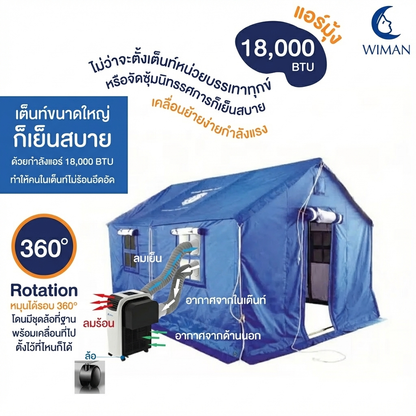 แอร์เคลื่อนที่ 18000 บีทียู สำหรับพื้นที่ 30‑40 ตร.ม. เย็นแรง ใช้งานต่อเนื่อง มาตรฐานความปลอดภัย คุณภาพสูง ราคาพิเศษ - วิมานแอร์ Wiman Air [wimanair_Lorikeetแอร์18000BTUเย็นฉ่ำประหยัดพลังงาน_25]