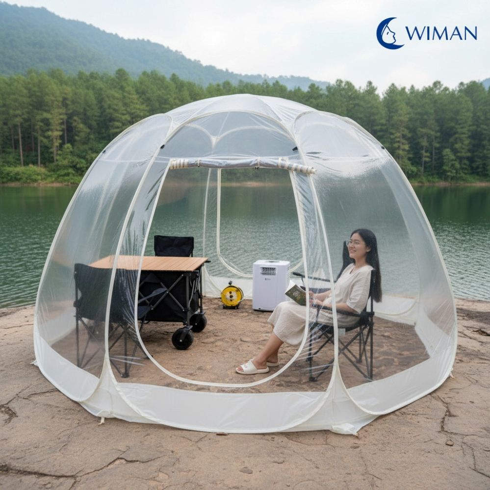 WIMAN แอร์พกพา + เต็นท์โดมใส (3000–18000 BTU, 3m/3.5m) เย็นเร็ว ประหยัดไฟ ควบคุมอุณหภูมิได้ มาตรฐาน จัดส่งฟรี - วิมานแอร์ Wiman Air [เต็นท์โดมใส]
