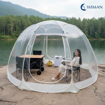 WIMAN แอร์พกพา + เต็นท์โดมใส (3000–18000 BTU, 3m/3.5m) เย็นเร็ว ประหยัดไฟ ควบคุมอุณหภูมิได้ มาตรฐาน จัดส่งฟรี - วิมานแอร์ Wiman Air [เต็นท์โดมใส]