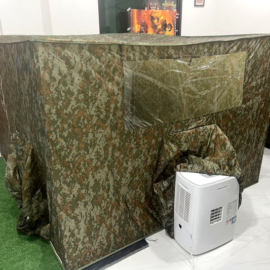 ชุดแอร์ 3000 BTU + มุ้งแอร์ลายพราง 4/5/6 ฟุต ประหยัดไฟ