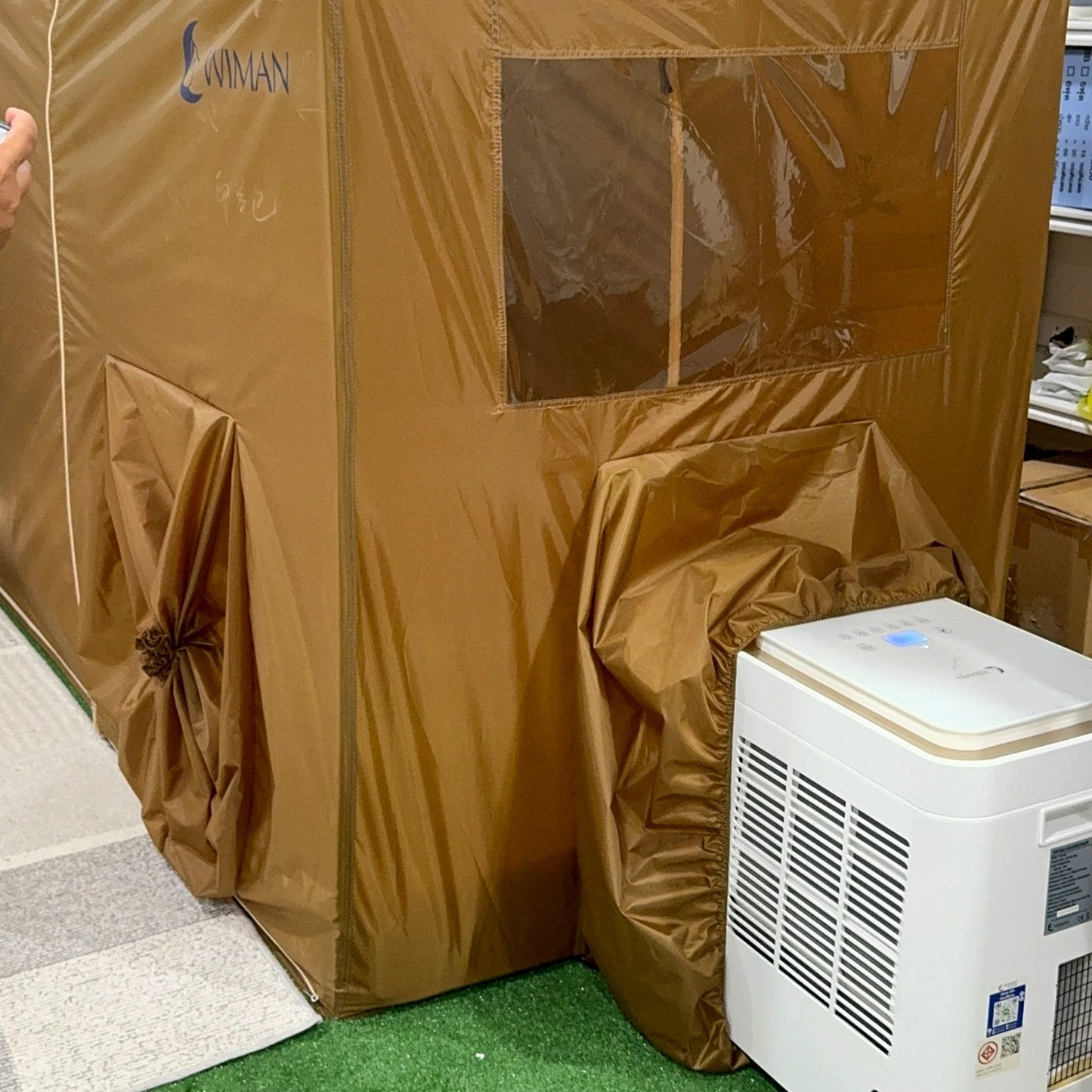 แอร์เคลื่อนที่วิมานแอร์ 9000 BTU พร้อมมุ้งแอร์สีน้ำตาล 4/5/6 ฟุต