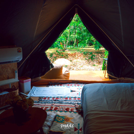 เต็นท์กระโจมสีเขียวธรรมชาติ ไม่มีเสากลาง พื้นที่โล่ง กว้างขวาง ตั้งเตียง/เฟอร์นิเจอร์ได้ - รูปที่ 13