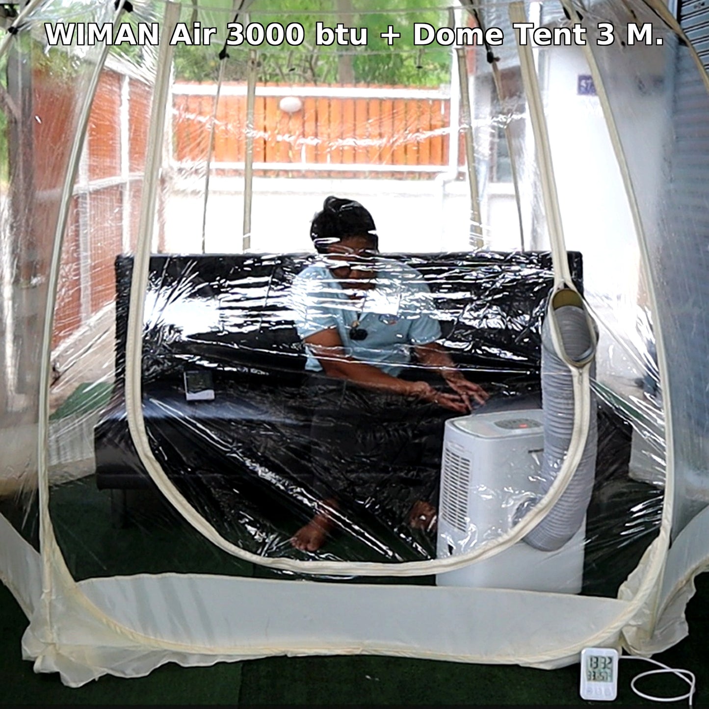 WIMAN โดมใส (Clear Dome Tent) — 3 m / 3.5 m กางง่ายด้วยสปริง