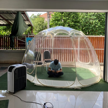 WIMAN แอร์พกพา + เต็นท์โดมใส (3000–18000 BTU, 3m/3.5m) เย็นเร็ว ประหยัดไฟ ควบคุมอุณหภูมิได้ มาตรฐาน จัดส่งฟรี - วิมานแอร์ Wiman Air [wiman-clear-dome-patient4]